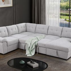 !!New!!!Contemporary Sectional Sofa Bed, Large Sectional Sofa With Pull Out Bed, Sofabed, Sofa Bed With Storage Chaise, Sectional Couch With Bed, Sofa
