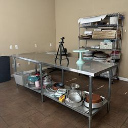 Stainless Steel Work Table And Shelves 