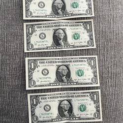 One Dollar Bills Back To Back Prints 