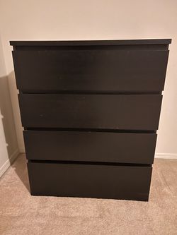 IKEA Malm 4 Chest Dresser Black