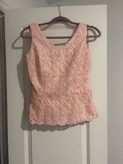 Handmade Pink Floral Embroidered Sleeveless Top