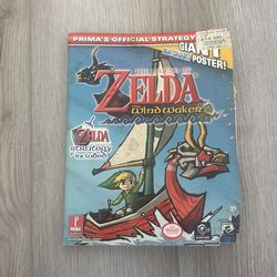 Legend of Zelda wind waker strategy guide with poster