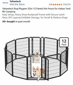 Yaheetech 12-Panel Dog Playpen – 32” Tall – Indoor/Outdoor