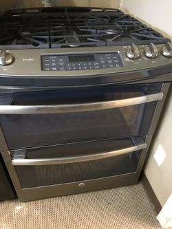GE Profile Double Oven Gas Range..