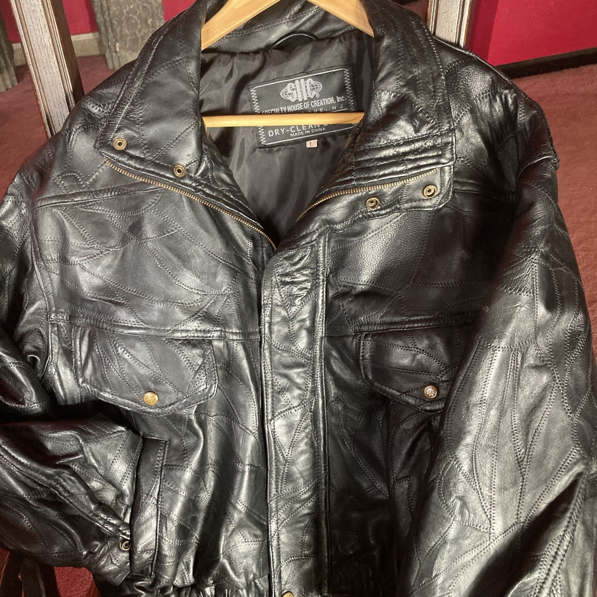 Black Leather Boomer Jacket