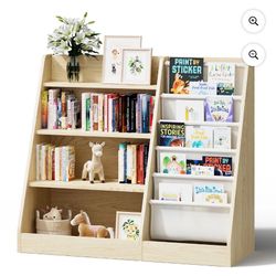 Wooden Bookcase Kids Bookshelf