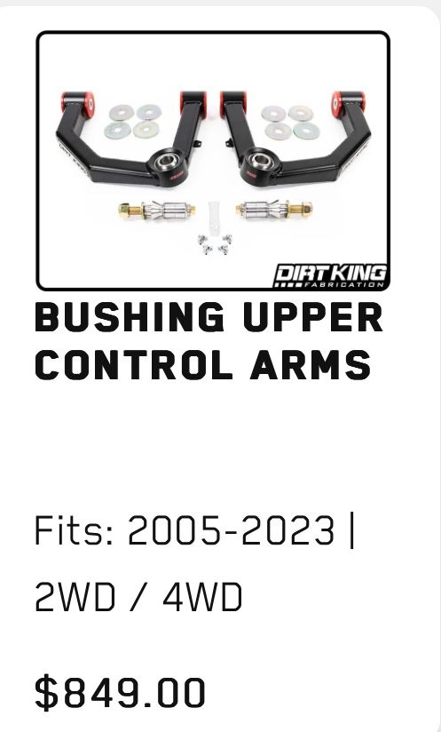 Tacoma Dirt King Upper Control Arms