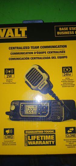 Dewalt base station for walkie talkies plus 2 walkie talkies