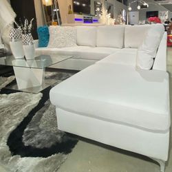 WHITE SECTIONAL SOFA 