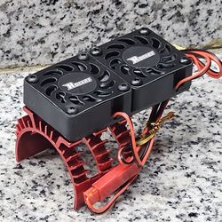 Red Aluminum Heatsink With Two Cooling Fan For RC Cars/Trucks