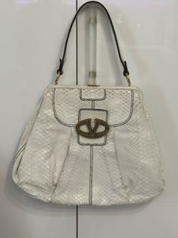 Valentino white python skin bag