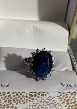 Blue Sapphire Halo Cocktail Ring