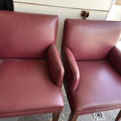 2 Red Club Chairs