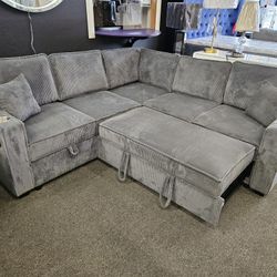 Brand NEW Secrtional With Pull Out Bed & Storage $699