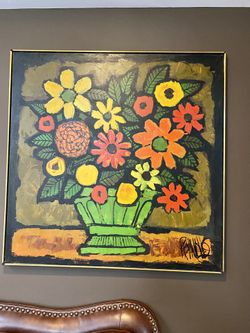 Canvas, Painting Flowers In The Vase