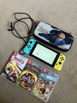 Nintendo Switch With 3 Games