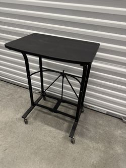 Small Foldable Laptop Trolley, Portable Desk with Wheels 