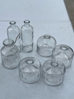 7 pc glass vases