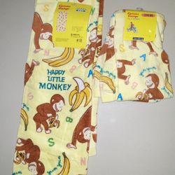 Curious George bath/Beach Face Hand towels Set Happy LITTLE MONKEY See Pix For Size