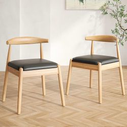 Soohow 2-Piece Dining Chair Set, Mid-Century Modern Style Kitchen and Dining Room Chairs, Dining Table Chairs with Solid Wood Legs