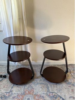 Smart Side Table / Nightstand with LED Light & Wireless