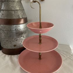 Vintage Mcm Three Tier Cake Or Appetizers Stand 