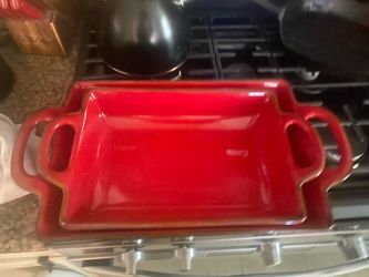 Safford Collection Red Ceramic Baking Dishes