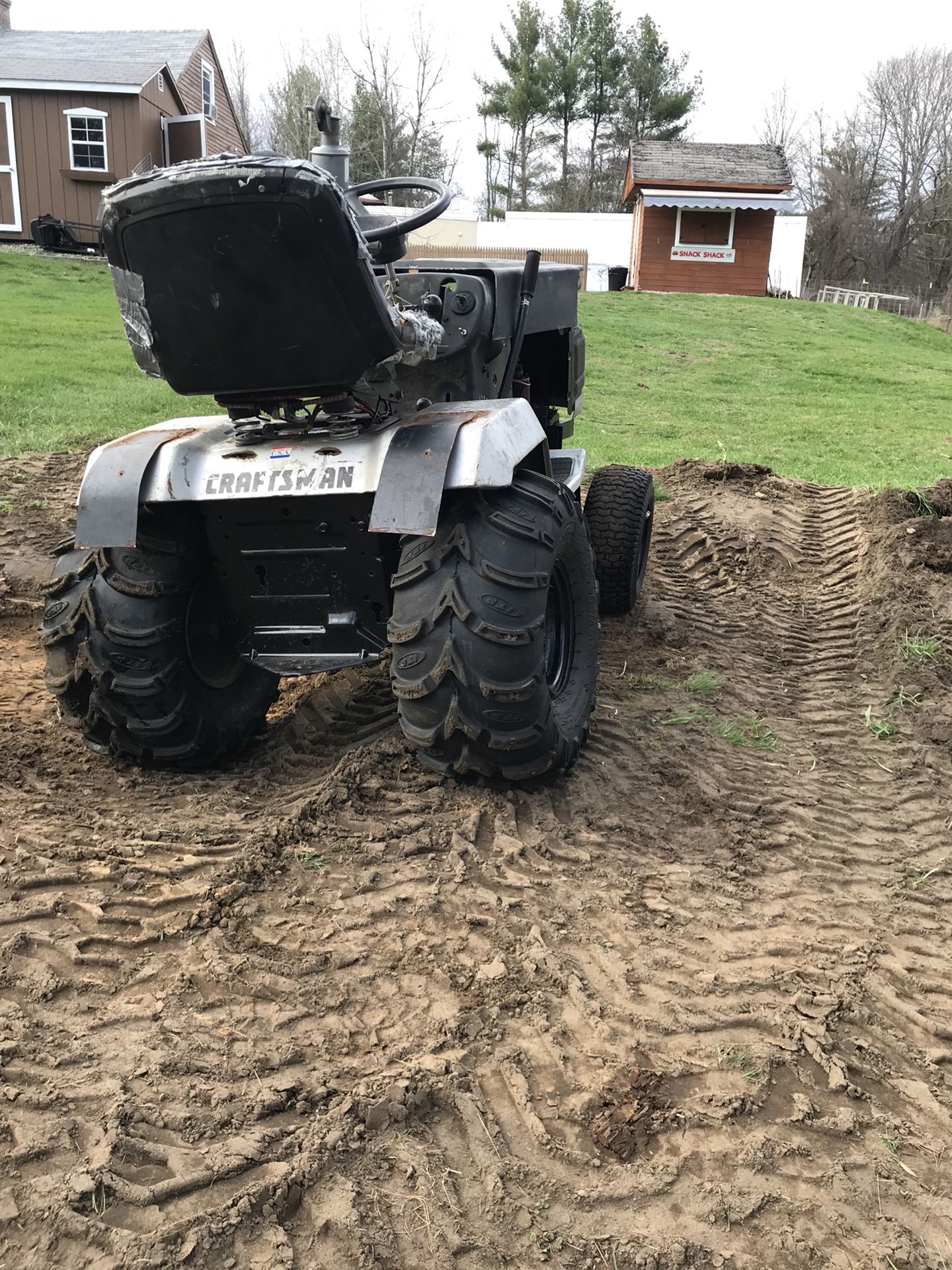 Mudding Lawn Tractor