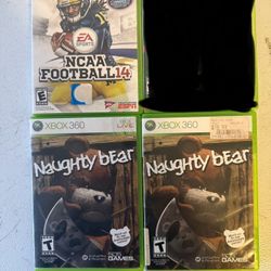 Xbox 360 games ncaa 14, naughty bear all $25 Each pickup Inman SC or ship 