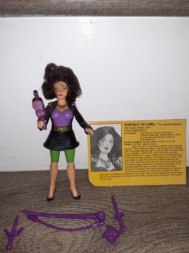 1992 April O'Neil Ravishing Reporter Action Figure  Complete 