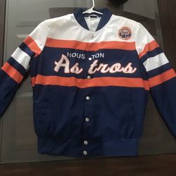 VINTAGE Kate Upton Justin Verlander Astros Satin Jacket Mitchell & Ness