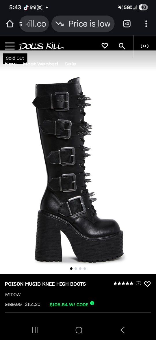 Chunky Heel Knee High Boots