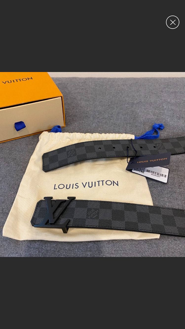Authentic Louis Vuitton Damier Graphite Belt