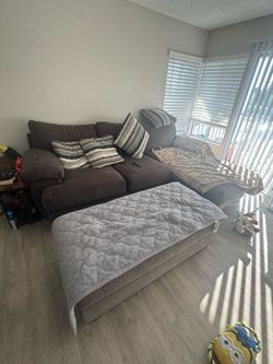 Gray sectional couch