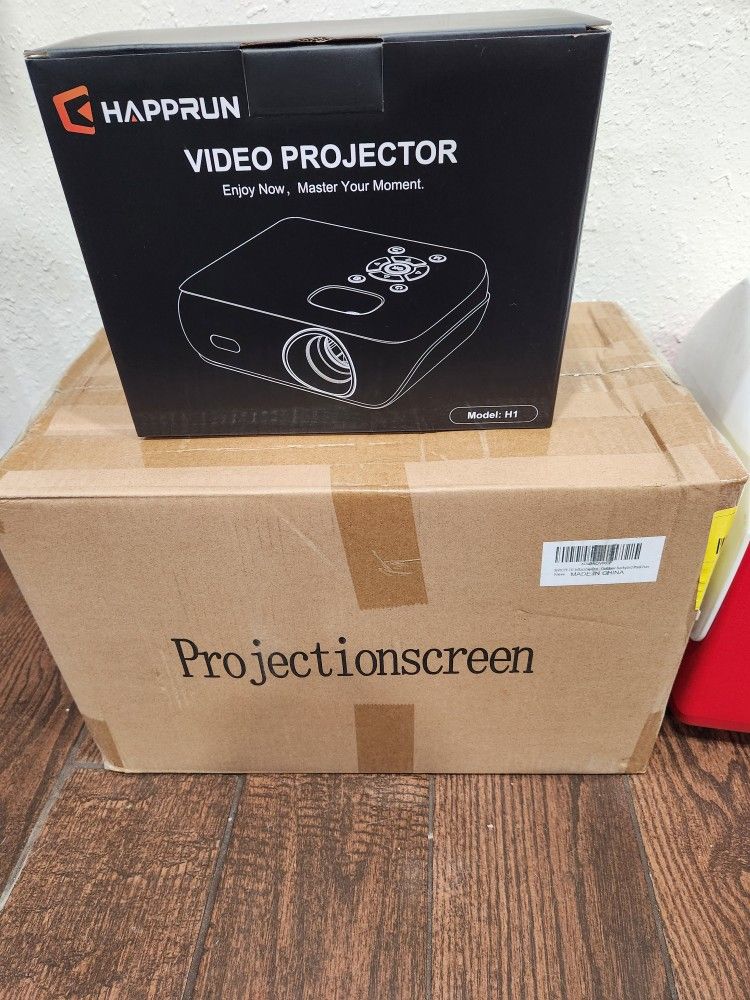 HD Bluetooth Projector with 16ft Outdoor Screen