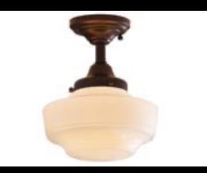 Allen + Roth 8.62-in W Dark Oil-Rubbed Bronze Opalescent Glass Semi-Flush Mount Light IJM8011A