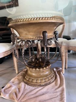 Glass table with 6 chairs