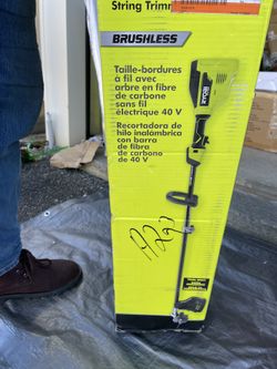 RYOBI 40V HP Brushless 15 in. Cordless Carbon Fiber Shaft Attachment Capable String Trimmer (Tool Only)