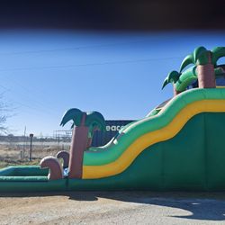Tropical Water Slide Bounce House