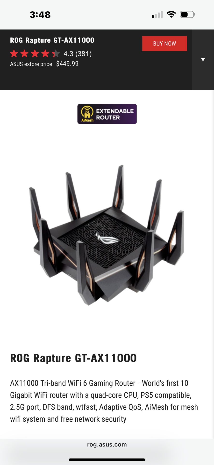 2 Routers - ROG Rapture GT-AX11000