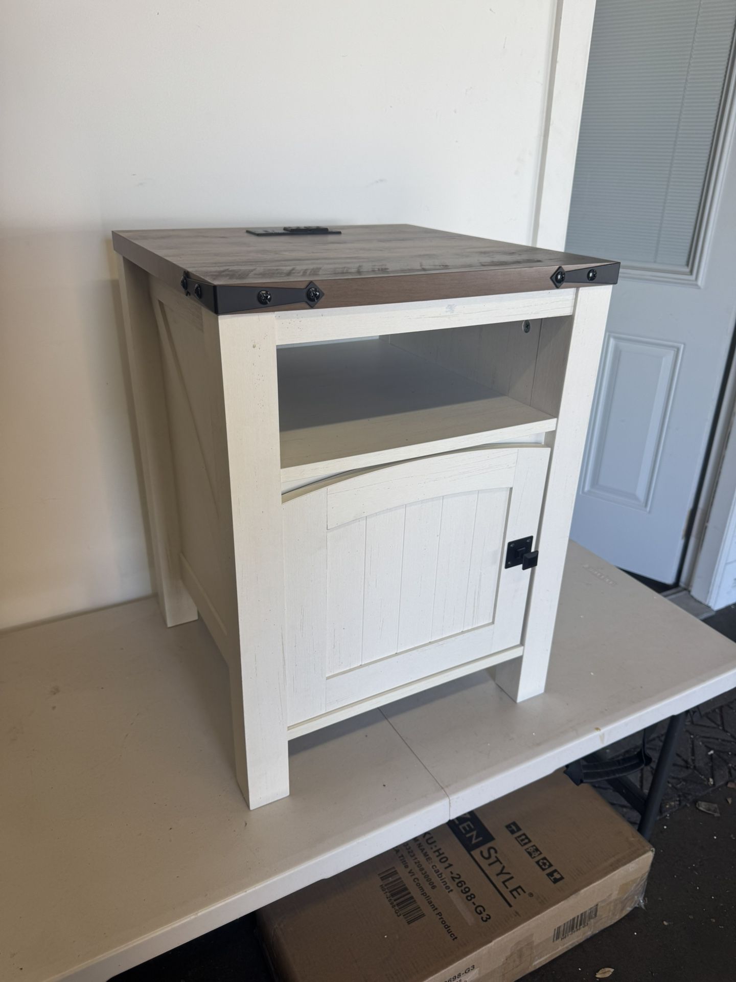 Barn style Nightstand W/ Charging Station,All Products : American Fashion Style Bags On Sale