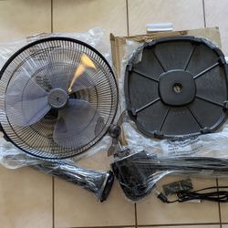Fan Amazon Basic Adjustable Oscillating Standings Pedestal Fan 16 Inch NWT