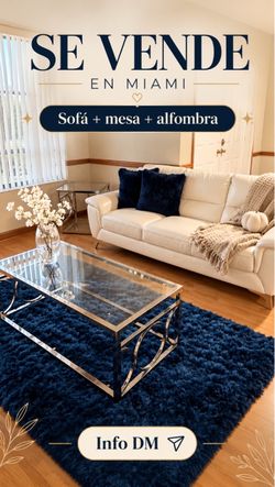Sofa, mesa, sillas y 2 mesas