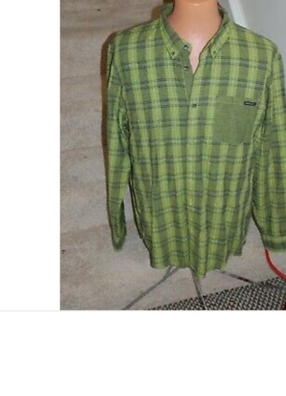 Oakley Mens M limegreen Flannel Plaid Shirt