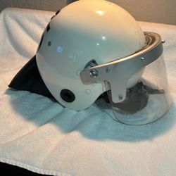 Vintage German Police Riot Helmet with face shield
