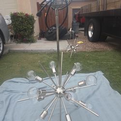 Chrome Sputnic Starburst Ceiling Chandelier