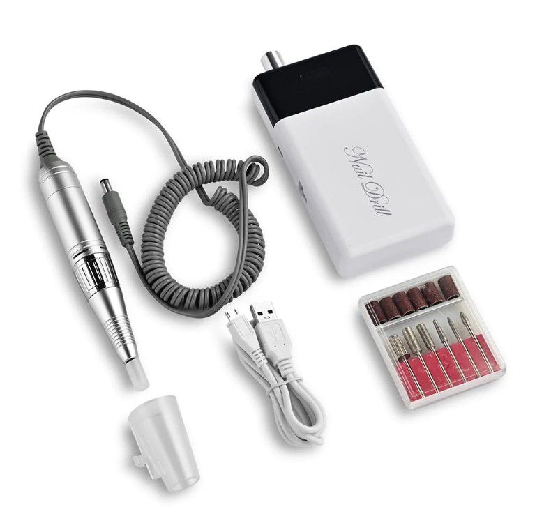 Electric Nail Drill File Manicure Machine Rechargeable Manicure Pedicure Drill and Tools Set, White - Beauty Supplies - Gift Ideas- Mother's Day Sale