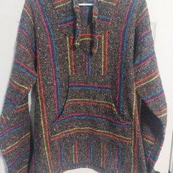 Artesanias Mexican Poncho Hoodie 