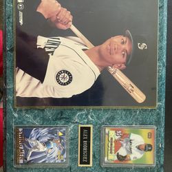 Alex Rodriguez Picture With Two Trading Cards 