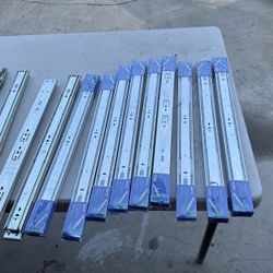 22 inch Drawer Slides Soft Close 12Pairs (24 Pc) Full Extension Ball Bearing Drawer Rails Side Mount Metal Dresser Runners for File Cabinet Trash Can 